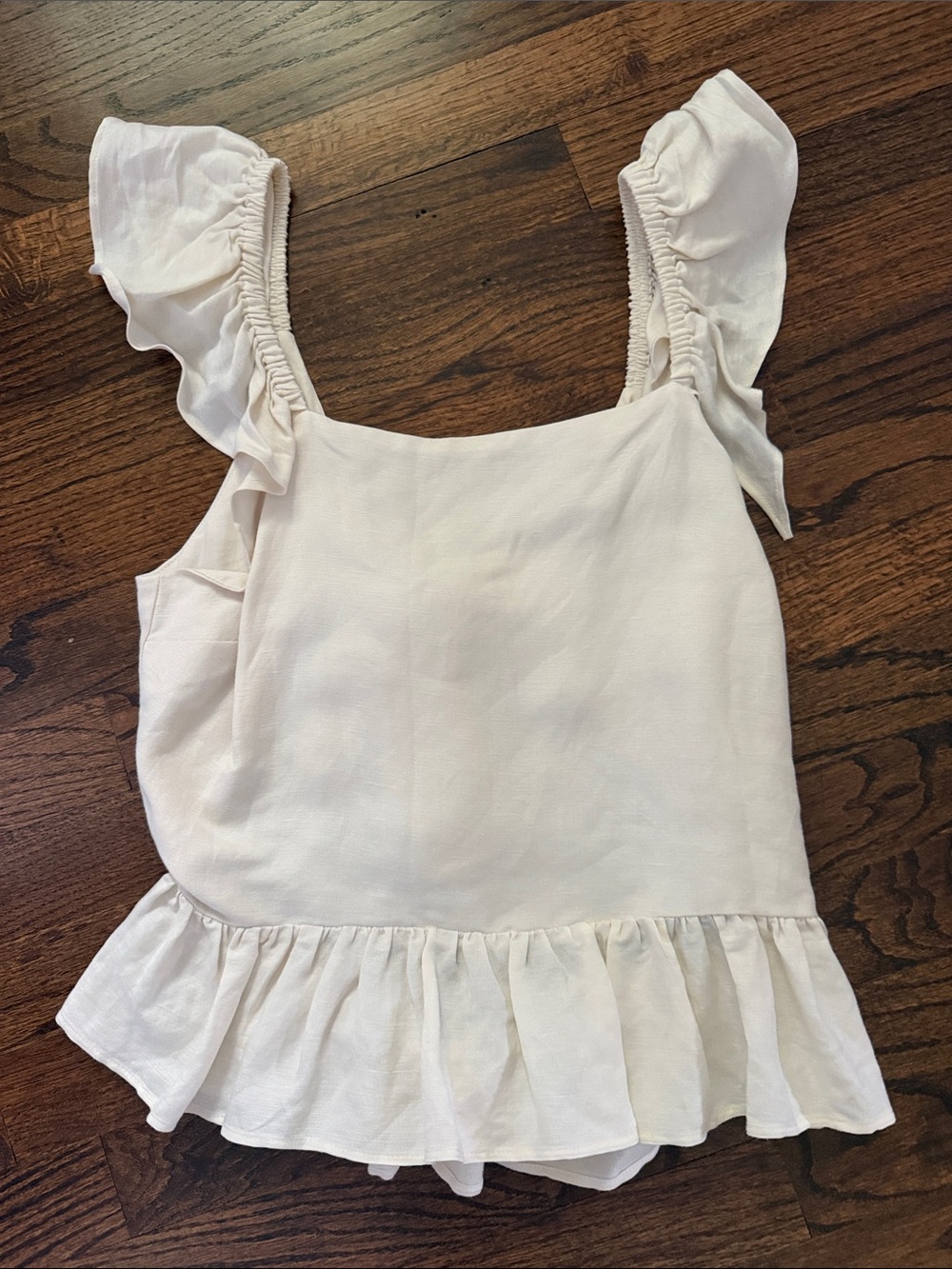 Ruffle Strap Peplum Tank Top